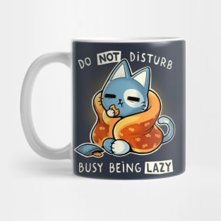 Busy being Lazy - Cute cat - Do not disturb - procrastination kitty Mug